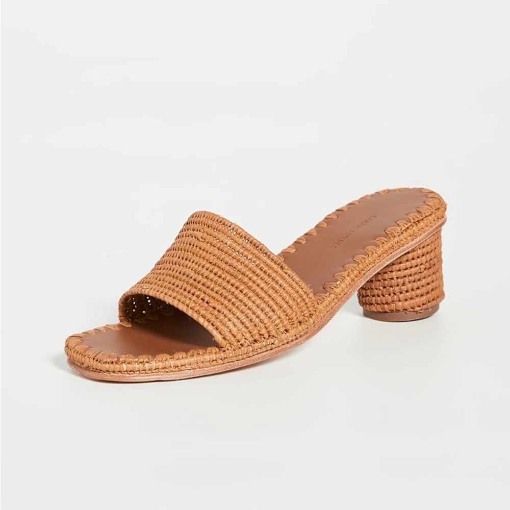 Carrie Forbes Bou Heeled Mules - Cognac